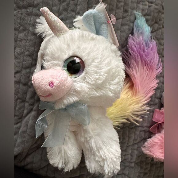 White Unicorn With Rainbow Tail Plush
Stuffed Animal 10 Inch Toy - Picture 14 of 16